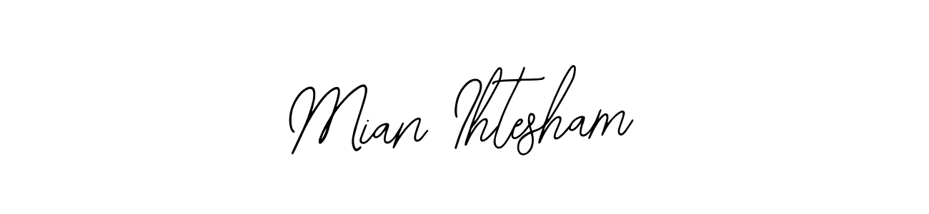 The best way (Bearetta-2O07w) to make a short signature is to pick only two or three words in your name. The name Mian Ihtesham include a total of six letters. For converting this name. Mian Ihtesham signature style 12 images and pictures png