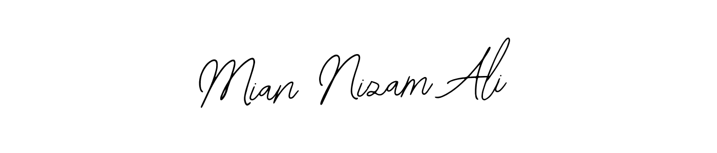 The best way (Bearetta-2O07w) to make a short signature is to pick only two or three words in your name. The name Mian Nizam Ali include a total of six letters. For converting this name. Mian Nizam Ali signature style 12 images and pictures png