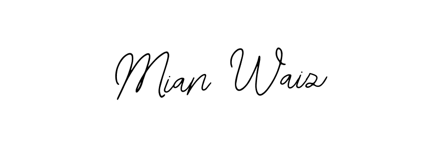 You should practise on your own different ways (Bearetta-2O07w) to write your name (Mian Waiz) in signature. don't let someone else do it for you. Mian Waiz signature style 12 images and pictures png