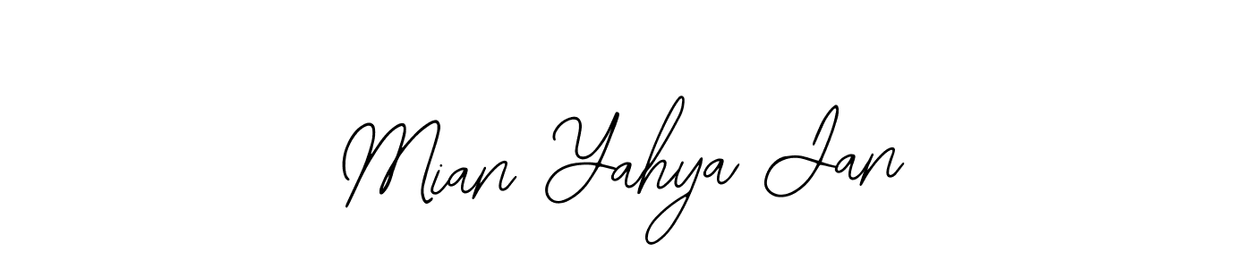 You should practise on your own different ways (Bearetta-2O07w) to write your name (Mian Yahya Jan) in signature. don't let someone else do it for you. Mian Yahya Jan signature style 12 images and pictures png