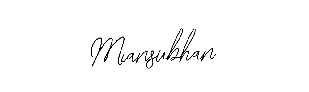 if you are searching for the best signature style for your name Miansubhan. so please give up your signature search. here we have designed multiple signature styles  using Bearetta-2O07w. Miansubhan signature style 12 images and pictures png