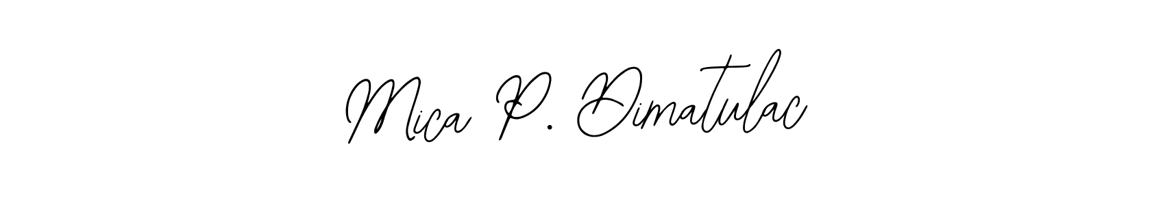Make a short Mica P. Dimatulac signature style. Manage your documents anywhere anytime using Bearetta-2O07w. Create and add eSignatures, submit forms, share and send files easily. Mica P. Dimatulac signature style 12 images and pictures png