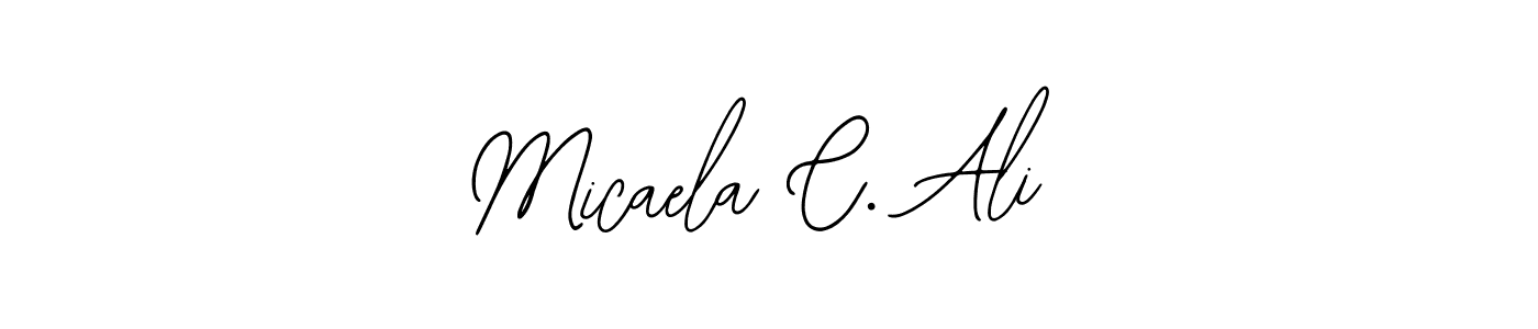 Bearetta-2O07w is a professional signature style that is perfect for those who want to add a touch of class to their signature. It is also a great choice for those who want to make their signature more unique. Get Micaela C. Ali name to fancy signature for free. Micaela C. Ali signature style 12 images and pictures png