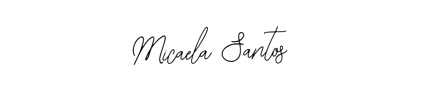 You should practise on your own different ways (Bearetta-2O07w) to write your name (Micaela Santos) in signature. don't let someone else do it for you. Micaela Santos signature style 12 images and pictures png
