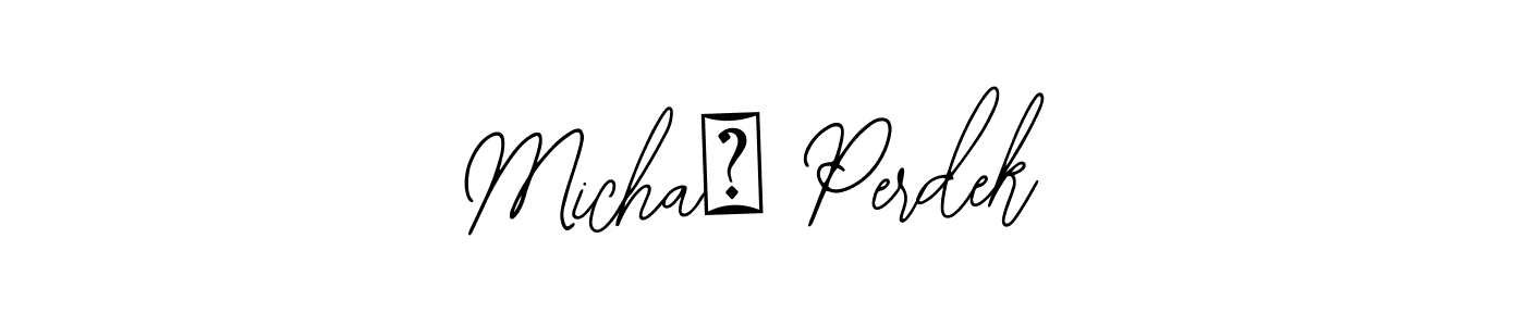 if you are searching for the best signature style for your name Michał Perdek. so please give up your signature search. here we have designed multiple signature styles  using Bearetta-2O07w. Michał Perdek signature style 12 images and pictures png