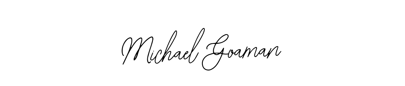 The best way (Bearetta-2O07w) to make a short signature is to pick only two or three words in your name. The name Michael Goaman include a total of six letters. For converting this name. Michael Goaman signature style 12 images and pictures png