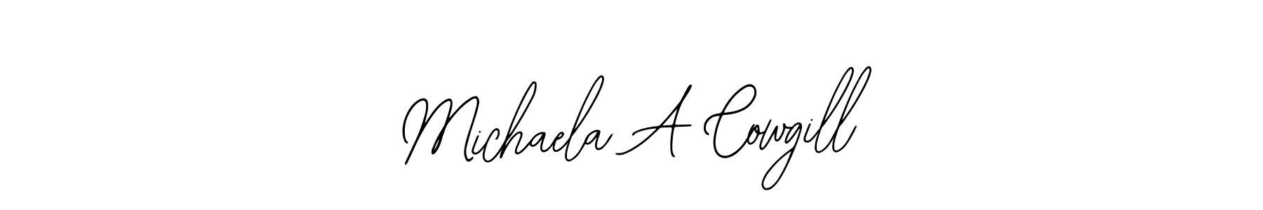 Make a beautiful signature design for name Michaela A Cowgill. With this signature (Bearetta-2O07w) style, you can create a handwritten signature for free. Michaela A Cowgill signature style 12 images and pictures png