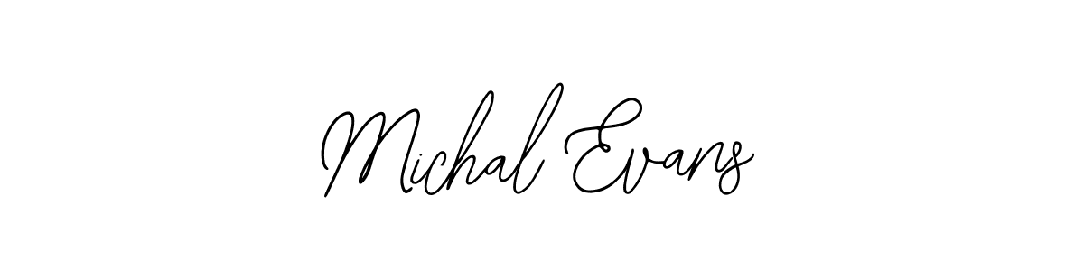 How to make Michal Evans name signature. Use Bearetta-2O07w style for creating short signs online. This is the latest handwritten sign. Michal Evans signature style 12 images and pictures png