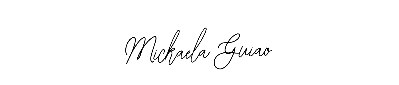 You should practise on your own different ways (Bearetta-2O07w) to write your name (Mickaela Guiao) in signature. don't let someone else do it for you. Mickaela Guiao signature style 12 images and pictures png