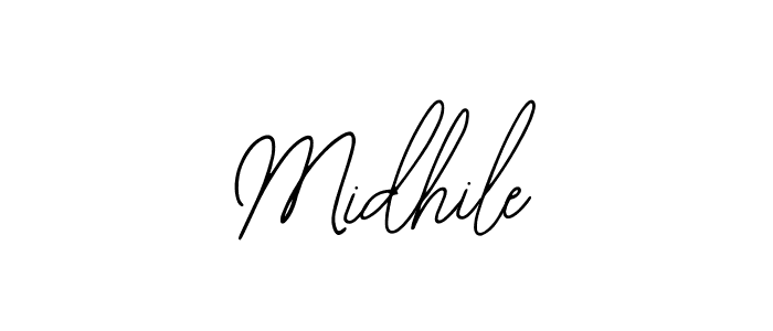 Bearetta-2O07w is a professional signature style that is perfect for those who want to add a touch of class to their signature. It is also a great choice for those who want to make their signature more unique. Get Midhile name to fancy signature for free. Midhile signature style 12 images and pictures png