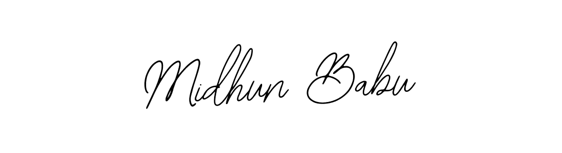 The best way (Bearetta-2O07w) to make a short signature is to pick only two or three words in your name. The name Midhun Babu include a total of six letters. For converting this name. Midhun Babu signature style 12 images and pictures png