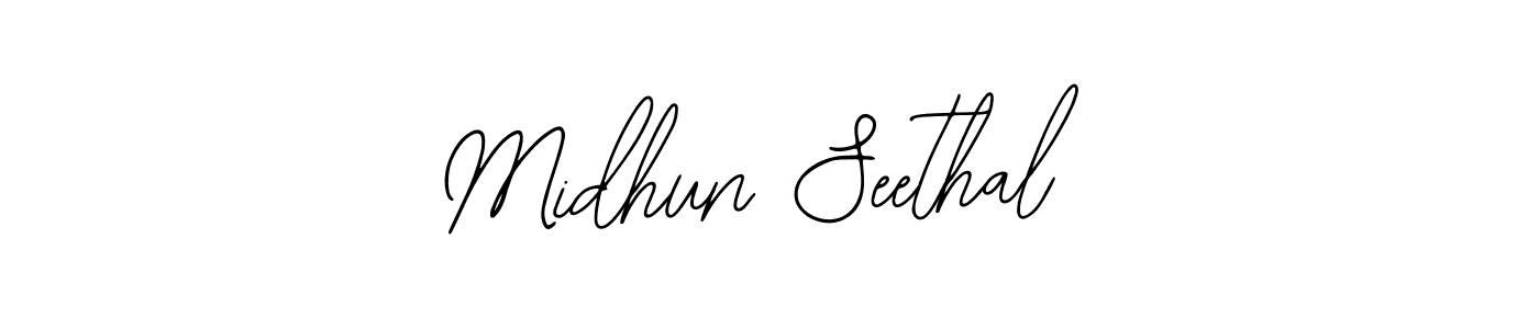 Also You can easily find your signature by using the search form. We will create Midhun Seethal name handwritten signature images for you free of cost using Bearetta-2O07w sign style. Midhun Seethal signature style 12 images and pictures png