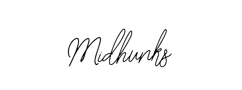 Use a signature maker to create a handwritten signature online. With this signature software, you can design (Bearetta-2O07w) your own signature for name Midhunks. Midhunks signature style 12 images and pictures png