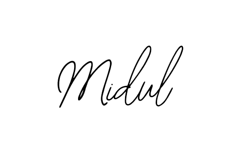 How to make Midul name signature. Use Bearetta-2O07w style for creating short signs online. This is the latest handwritten sign. Midul signature style 12 images and pictures png