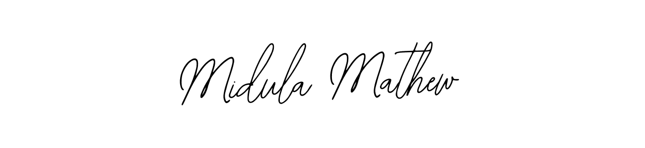 Use a signature maker to create a handwritten signature online. With this signature software, you can design (Bearetta-2O07w) your own signature for name Midula Mathew. Midula Mathew signature style 12 images and pictures png