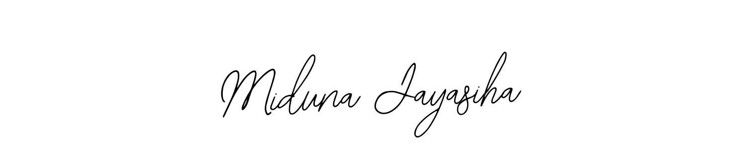 Use a signature maker to create a handwritten signature online. With this signature software, you can design (Bearetta-2O07w) your own signature for name Miduna Jayasiha. Miduna Jayasiha signature style 12 images and pictures png