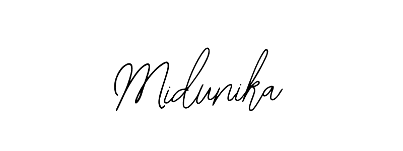 How to make Midunika signature? Bearetta-2O07w is a professional autograph style. Create handwritten signature for Midunika name. Midunika signature style 12 images and pictures png