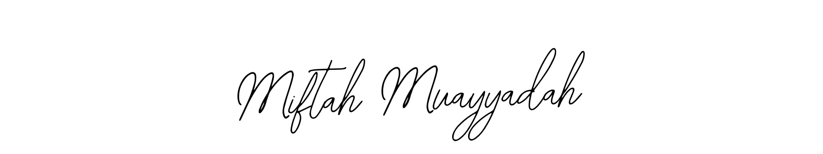 Similarly Bearetta-2O07w is the best handwritten signature design. Signature creator online .You can use it as an online autograph creator for name Miftah Muayyadah. Miftah Muayyadah signature style 12 images and pictures png