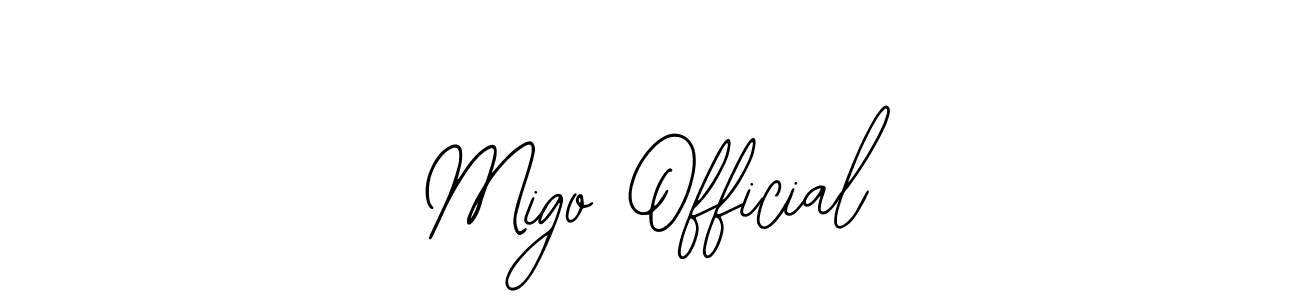 Bearetta-2O07w is a professional signature style that is perfect for those who want to add a touch of class to their signature. It is also a great choice for those who want to make their signature more unique. Get Migo Official name to fancy signature for free. Migo Official signature style 12 images and pictures png