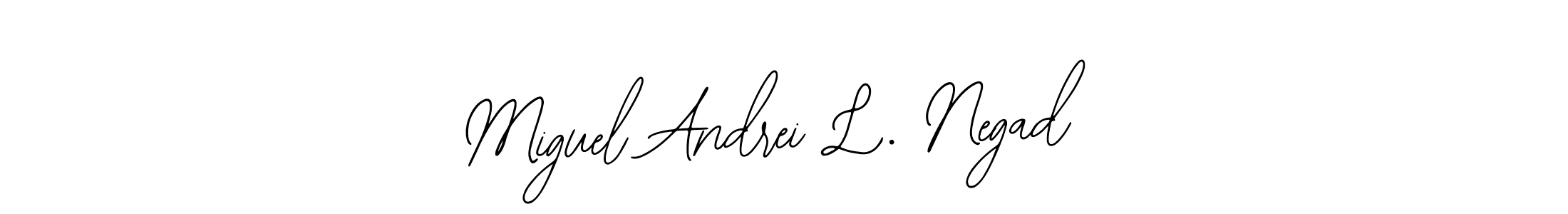 How to Draw Miguel Andrei L. Negad signature style? Bearetta-2O07w is a latest design signature styles for name Miguel Andrei L. Negad. Miguel Andrei L. Negad signature style 12 images and pictures png