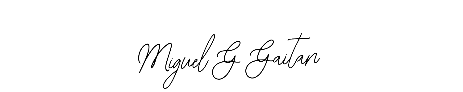 It looks lik you need a new signature style for name Miguel G Gaitan. Design unique handwritten (Bearetta-2O07w) signature with our free signature maker in just a few clicks. Miguel G Gaitan signature style 12 images and pictures png