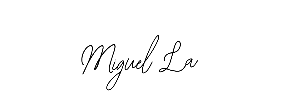 Design your own signature with our free online signature maker. With this signature software, you can create a handwritten (Bearetta-2O07w) signature for name Miguel La. Miguel La signature style 12 images and pictures png