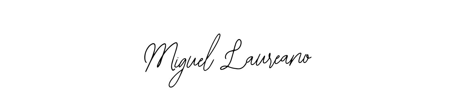 You should practise on your own different ways (Bearetta-2O07w) to write your name (Miguel Laureano) in signature. don't let someone else do it for you. Miguel Laureano signature style 12 images and pictures png