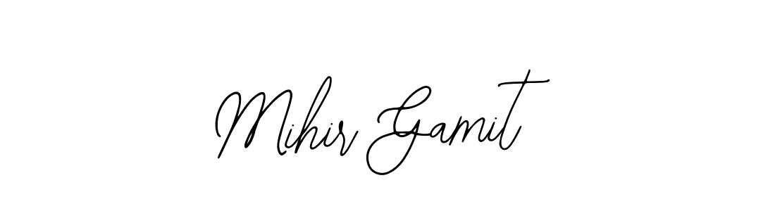 How to Draw Mihir Gamit signature style? Bearetta-2O07w is a latest design signature styles for name Mihir Gamit. Mihir Gamit signature style 12 images and pictures png