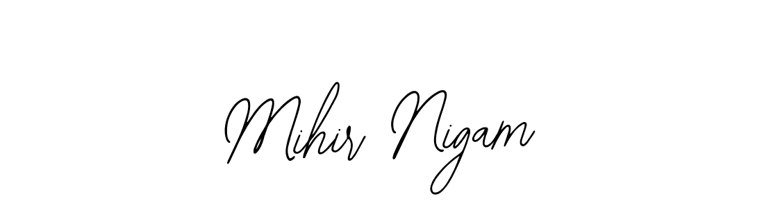 Bearetta-2O07w is a professional signature style that is perfect for those who want to add a touch of class to their signature. It is also a great choice for those who want to make their signature more unique. Get Mihir Nigam name to fancy signature for free. Mihir Nigam signature style 12 images and pictures png
