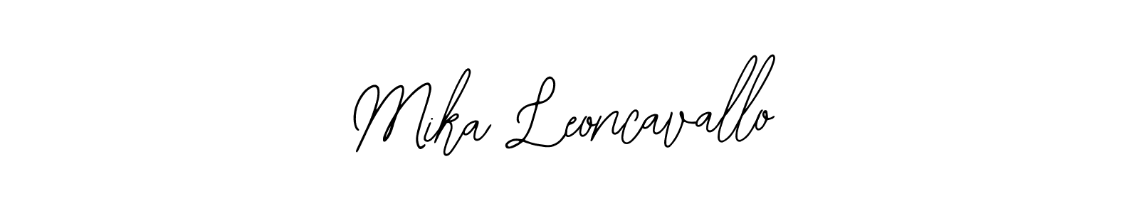 Bearetta-2O07w is a professional signature style that is perfect for those who want to add a touch of class to their signature. It is also a great choice for those who want to make their signature more unique. Get Mika Leoncavallo name to fancy signature for free. Mika Leoncavallo signature style 12 images and pictures png