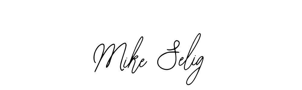 The best way (Bearetta-2O07w) to make a short signature is to pick only two or three words in your name. The name Mike Selig include a total of six letters. For converting this name. Mike Selig signature style 12 images and pictures png