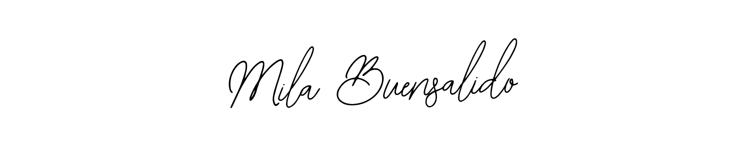 How to make Mila Buensalido name signature. Use Bearetta-2O07w style for creating short signs online. This is the latest handwritten sign. Mila Buensalido signature style 12 images and pictures png