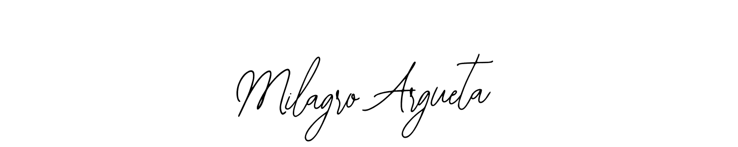 Design your own signature with our free online signature maker. With this signature software, you can create a handwritten (Bearetta-2O07w) signature for name Milagro Argueta. Milagro Argueta signature style 12 images and pictures png