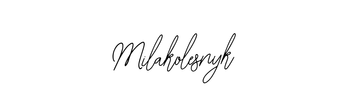 Create a beautiful signature design for name Milakolesnyk. With this signature (Bearetta-2O07w) fonts, you can make a handwritten signature for free. Milakolesnyk signature style 12 images and pictures png