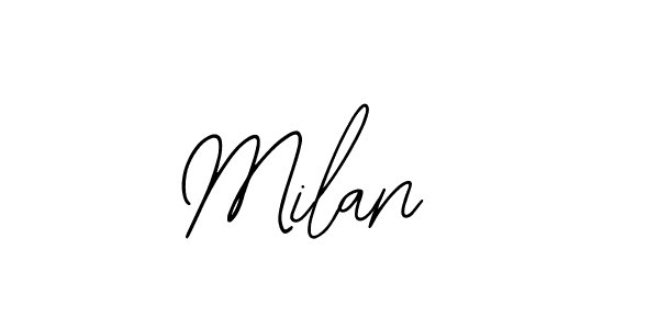 How to make Milan  name signature. Use Bearetta-2O07w style for creating short signs online. This is the latest handwritten sign. Milan  signature style 12 images and pictures png