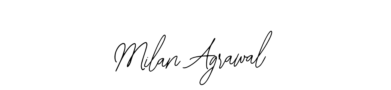 How to make Milan Agrawal name signature. Use Bearetta-2O07w style for creating short signs online. This is the latest handwritten sign. Milan Agrawal signature style 12 images and pictures png