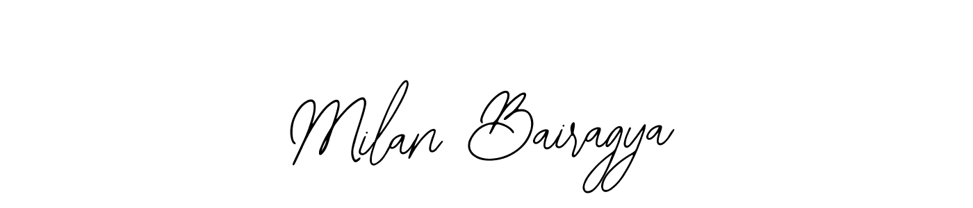 You should practise on your own different ways (Bearetta-2O07w) to write your name (Milan Bairagya) in signature. don't let someone else do it for you. Milan Bairagya signature style 12 images and pictures png