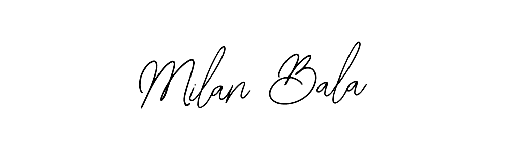 Use a signature maker to create a handwritten signature online. With this signature software, you can design (Bearetta-2O07w) your own signature for name Milan Bala. Milan Bala signature style 12 images and pictures png