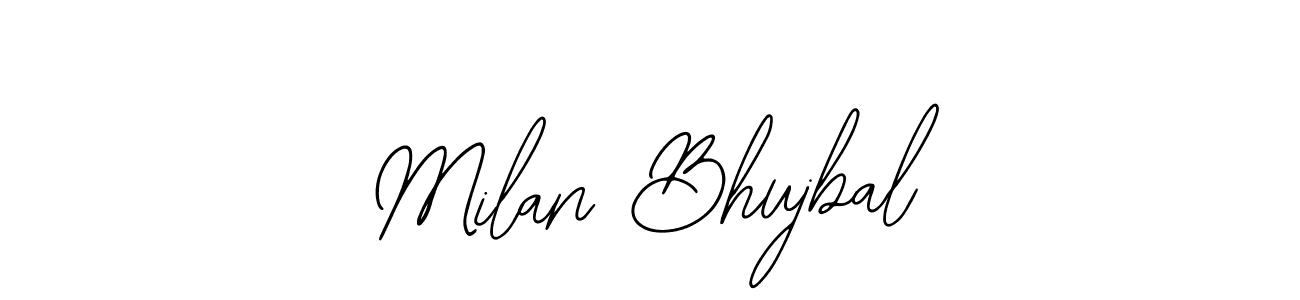 Bearetta-2O07w is a professional signature style that is perfect for those who want to add a touch of class to their signature. It is also a great choice for those who want to make their signature more unique. Get Milan Bhujbal name to fancy signature for free. Milan Bhujbal signature style 12 images and pictures png