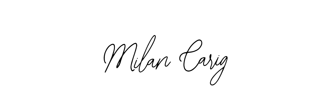 Use a signature maker to create a handwritten signature online. With this signature software, you can design (Bearetta-2O07w) your own signature for name Milan Carig. Milan Carig signature style 12 images and pictures png