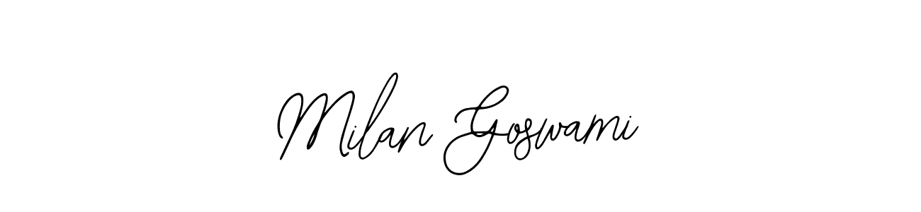 The best way (Bearetta-2O07w) to make a short signature is to pick only two or three words in your name. The name Milan Goswami include a total of six letters. For converting this name. Milan Goswami signature style 12 images and pictures png