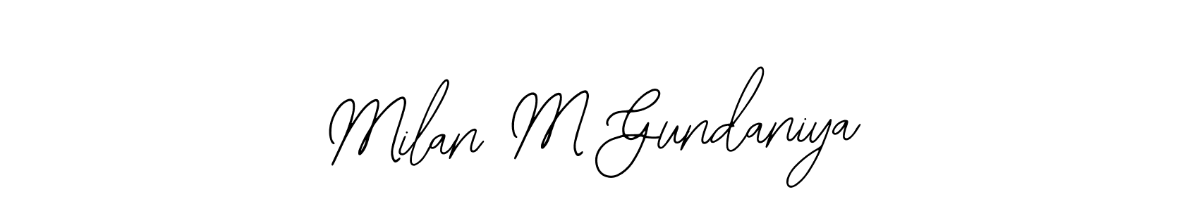You can use this online signature creator to create a handwritten signature for the name Milan M Gundaniya. This is the best online autograph maker. Milan M Gundaniya signature style 12 images and pictures png