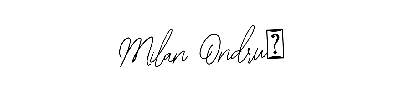 if you are searching for the best signature style for your name Milan Ondruš. so please give up your signature search. here we have designed multiple signature styles  using Bearetta-2O07w. Milan Ondruš signature style 12 images and pictures png