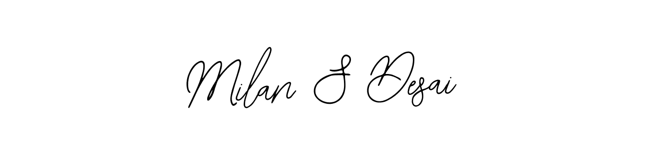 if you are searching for the best signature style for your name Milan S Desai. so please give up your signature search. here we have designed multiple signature styles  using Bearetta-2O07w. Milan S Desai signature style 12 images and pictures png