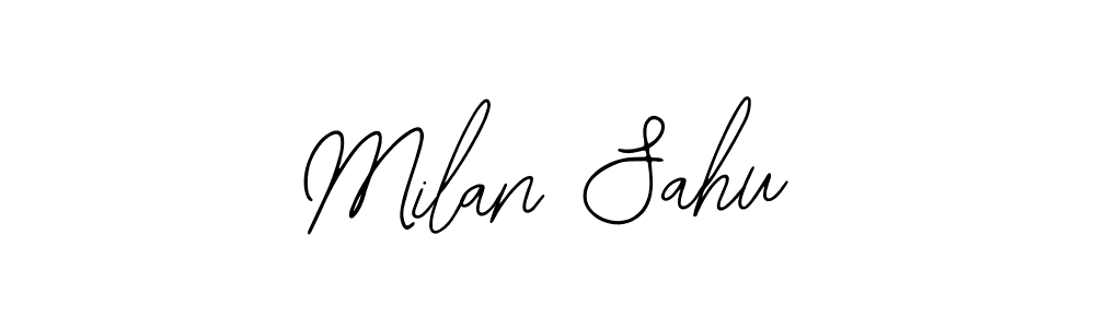 if you are searching for the best signature style for your name Milan Sahu. so please give up your signature search. here we have designed multiple signature styles  using Bearetta-2O07w. Milan Sahu signature style 12 images and pictures png