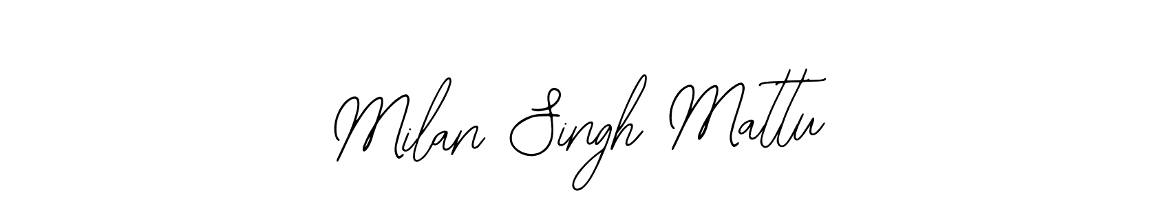 Use a signature maker to create a handwritten signature online. With this signature software, you can design (Bearetta-2O07w) your own signature for name Milan Singh Mattu. Milan Singh Mattu signature style 12 images and pictures png