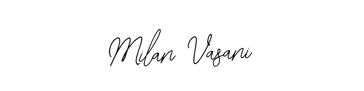 if you are searching for the best signature style for your name Milan Vasani. so please give up your signature search. here we have designed multiple signature styles  using Bearetta-2O07w. Milan Vasani signature style 12 images and pictures png