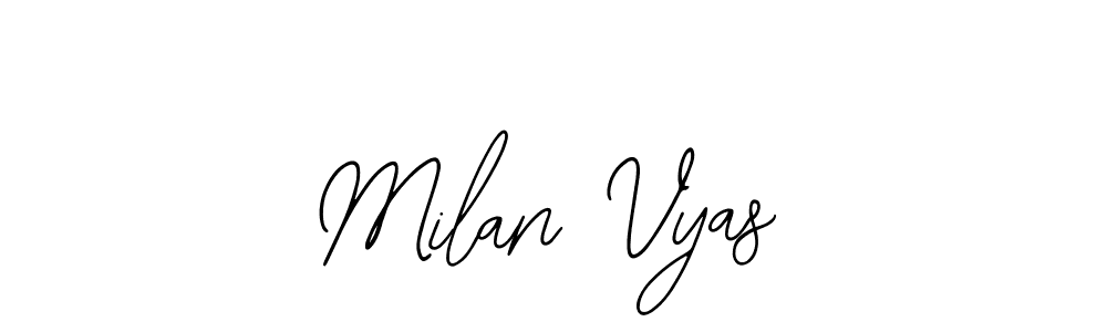 How to make Milan Vyas name signature. Use Bearetta-2O07w style for creating short signs online. This is the latest handwritten sign. Milan Vyas signature style 12 images and pictures png