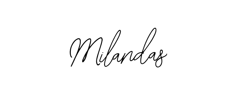 Similarly Bearetta-2O07w is the best handwritten signature design. Signature creator online .You can use it as an online autograph creator for name Milandas. Milandas signature style 12 images and pictures png