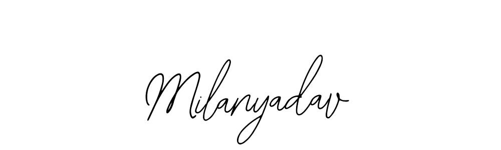 How to make Milanyadav name signature. Use Bearetta-2O07w style for creating short signs online. This is the latest handwritten sign. Milanyadav signature style 12 images and pictures png